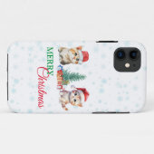 Kitten Cat Santa Rood Groen Vrolijk Kerstfeest Case-Mate iPhone Case (Achterkant (horizontaal))