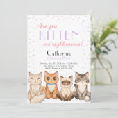 Kitten Chat Anniversaire Fête Invitation (Debout devant)