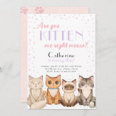 Kitten Chat Anniversaire Fête Invitation (Devant / Derrière)