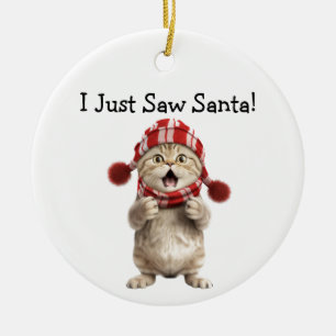 Kitten Christmas Fun Chat Ornement