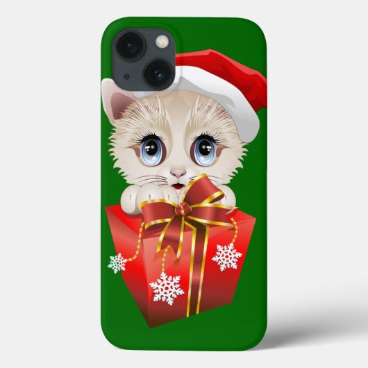 Kitten Christmas Père Noël avec coque ipad cadeau (Verso)