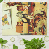 Kitten Classroom Chaos Louis Wain Tea Towel Theedoek (Gevouwen)