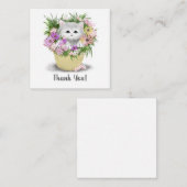 Kitten dans le panier Merci carte de note (Devant / Derrière)
