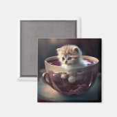 Kitten dans un teup - aimant chat (Recto/Verso)