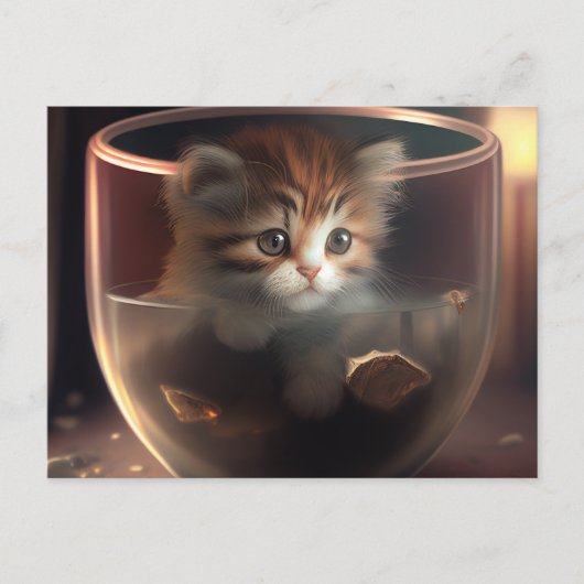 Kitten dans un teup transparent - Carte postale de (Devant)