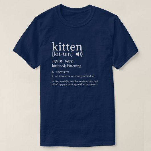 Kitten Definition Dictionary T-shirt (Design voorkant)