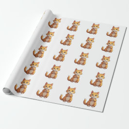 Kitten die gitaar speelt cadeaupapier