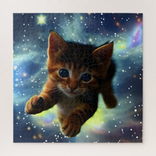Kitten die in de ruimte lopen puzzel