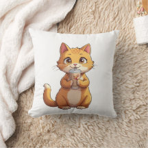 Kitten die koffie drinkt