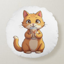Kitten die koffie drinkt