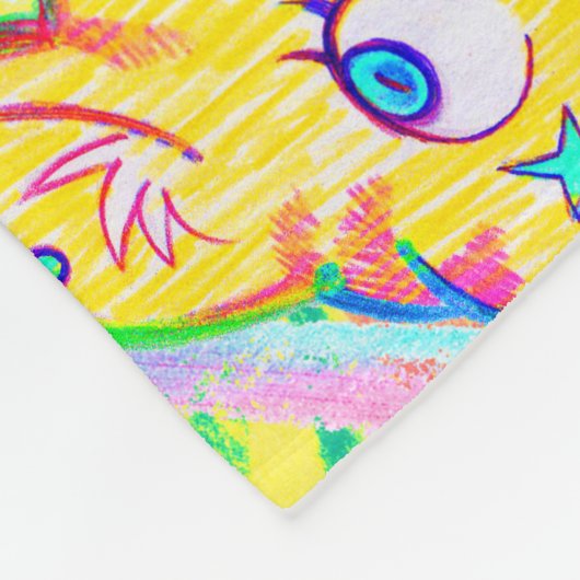 Kitten Doodle Fleece Deken (Hoek)