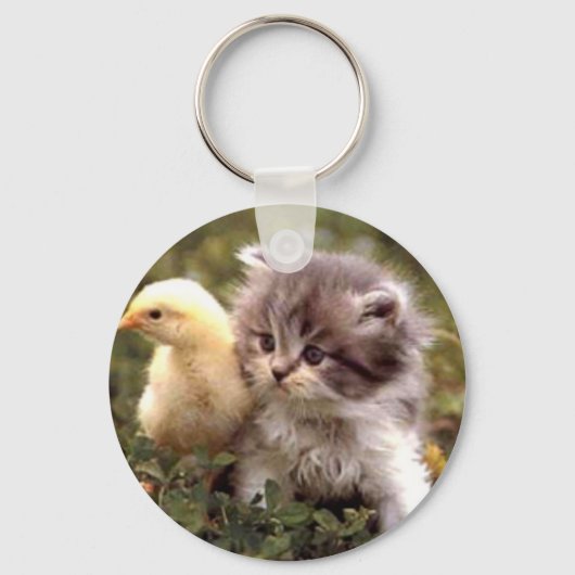 Kitten en Baby Chick Sleutelhanger (Voorkant)