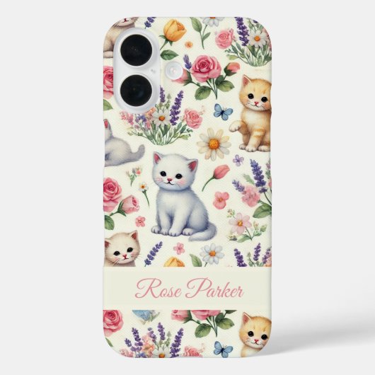 Kitten en Bloemen Telefoonhoes Case-Mate iPhone Case (Achterkant)