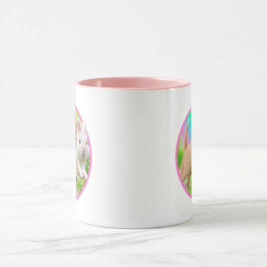 Kitten en Bunny met regenboog Mok (Midden)