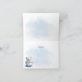 Kitten en Carte de remerciements Coupe Blue Flower (Intérieur)