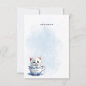 Kitten en Carte de remerciements Coupe Blue Flower (Dos)
