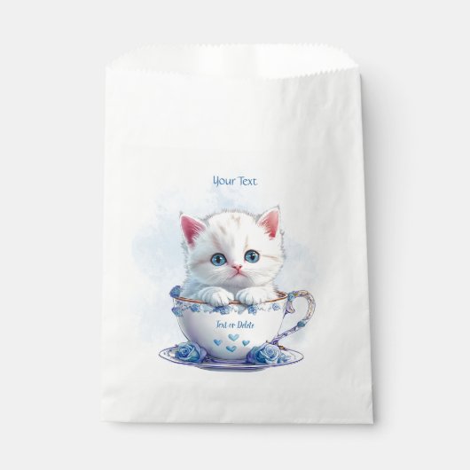 Kitten en Coupe Fleurs Bleues Favoriser les sacs (Devant)