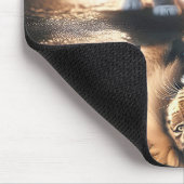 Kitten en Leeuw Puddle Reflectie Muismat (Hoek)
