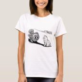 Kitten en Owl, Louis Wain T-shirt (Voorkant)