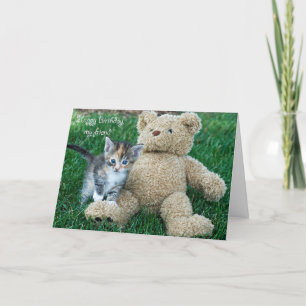 Kitten en Teddy Bear Friends Kaart