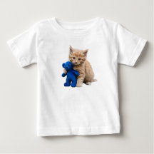Kitten en teddybeer baby T-shirt