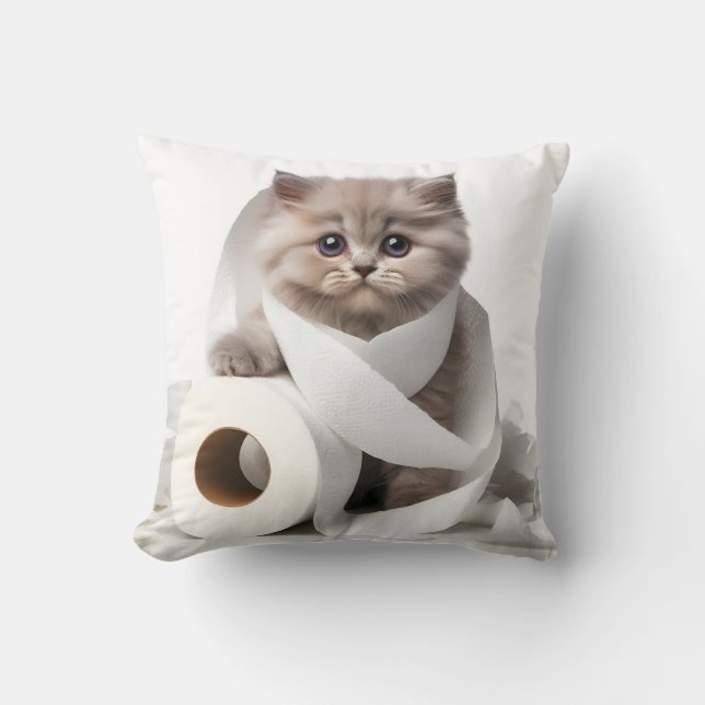 kitten en toiletpaper kussen (Voorkant)