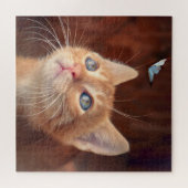 Kitten en vlinder legpuzzel (Horizontaal)