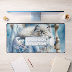 Kitten Endormi Cottagecore Rêve Bleu