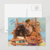Kitten est parti carte postale Fishin' (Devant / Derrière)