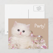 Kitten feest. uitnodiging briefkaart (Voorkant / Achterkant)