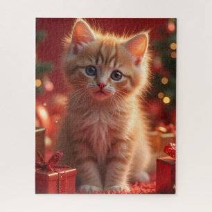 KITTEN GINGER KAT KERST JIGSAW PUZZEL