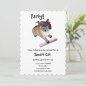 Kitten Graduation Party Invitation Kaart (Staand voorkant)