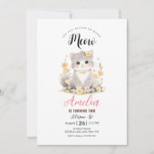 Kitten Grey Tabby Kitty Chat Invitation Anniversai (Devant)