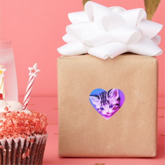 Kitten Hart Sticker (Feest)