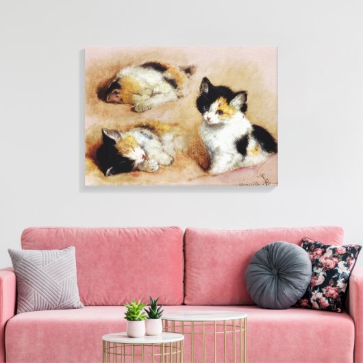 Kitten, Henriëtte Ronner-Knip Canvas Afdruk (Insitu (Woonkamer))