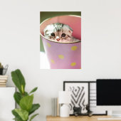 Kitten Hiding Poster (Thuiskantoor)