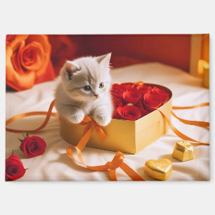 Kitten houden van teder romantisch mooi cadeau magneet