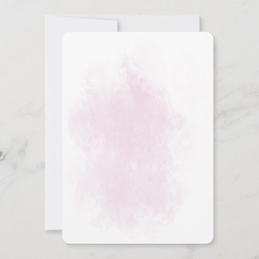 Kitten in Beker Roze Bloemen Baby shower Uitnodigi Kaart (Achterkant)