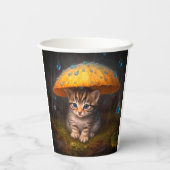 Kitten in de regen papieren bekers (Achterkant)