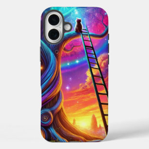 Kitten in een boom telefoonhoes iPhone 16 plus hoesje