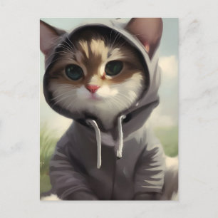 Kitten in een Hoodie Briefkaart