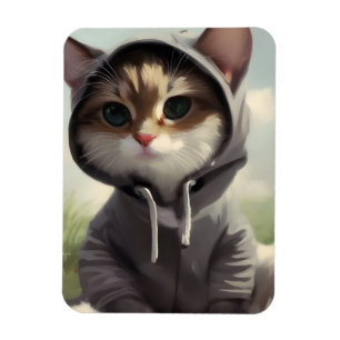 Kitten in een Hoodie Magneet