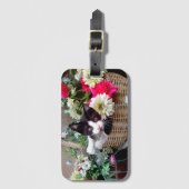 Kitten in een mandje bagagelabel (Voorkant (verticaal))