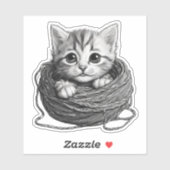 Kitten in garen Waterdicht Sticker (Vel)