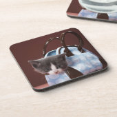 Kitten in handtas drankjes onderzetter (Linkerzijde)