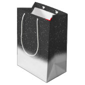 Kitten in Santa Hat en Snowflakes Medium Cadeauzakje (Achterkant Gekanteld)