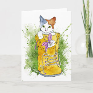 Kitten in wandelschoenen kaart