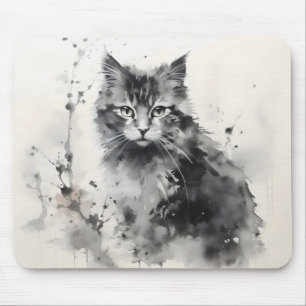 Kitten Ink Painting Muismat