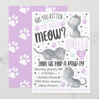 Kitten Invitation Anniversaire, Are You Kitten Me