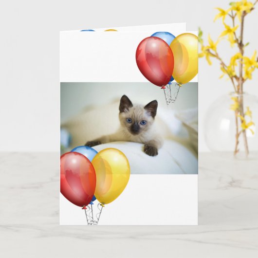 Kitten Kaart (Gele Bloem)